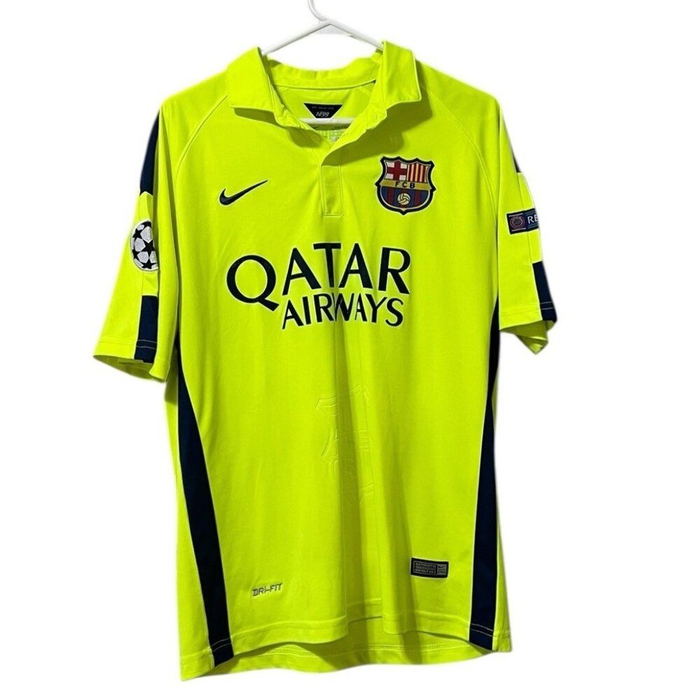 Barca Qatar‎ Airways Nike Dri Fit Futbol Jersey Shirt Men Sz L L Suarez 9 Unicef